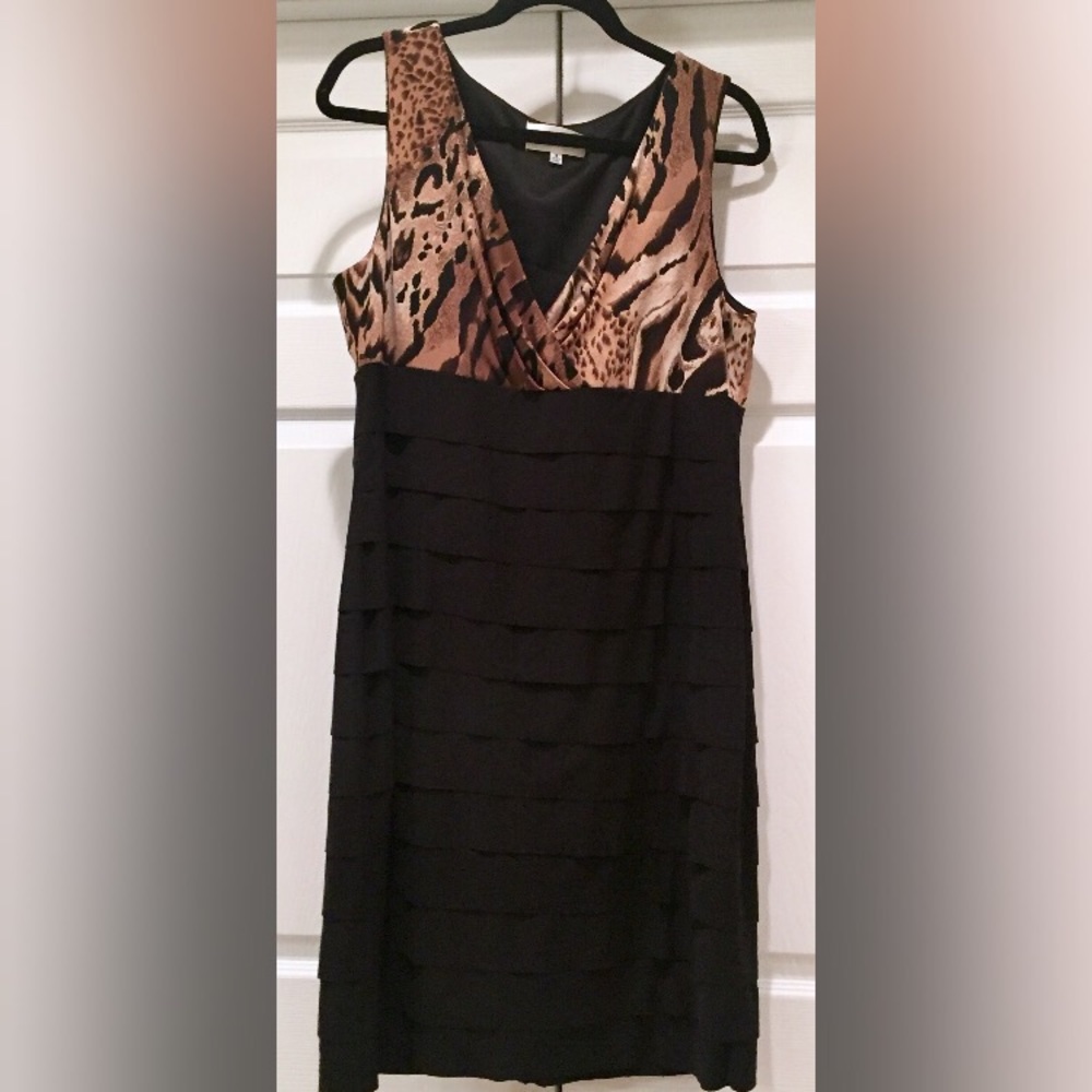Studio I Animal Print V-Neck Dress